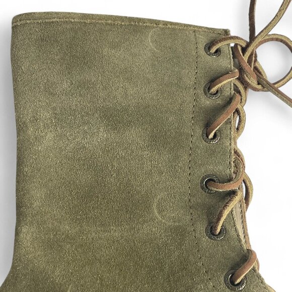 Sperry Top-Sider Olive Green Suede Boots Women's SZ 6 Leather Lace-Up Boat‎ - Picture 11 of 13